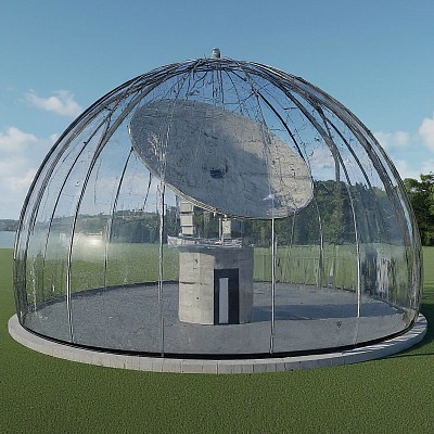 Radio transparent concrete dome reenforced with Basalt Fiber