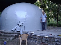 Person (6ft, 1.83m)next to partially inflated 20ft airform