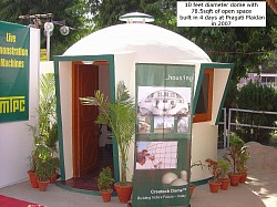 10ft diameter exhibition dome at an International Show in Delhi. Built in 4 days as an office.