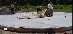 30ft diameter dome foundation with airform unrolling (Equip Intl.)